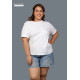 WOMENS PLUS T-SHIRT-WHITE-DWP 50001 